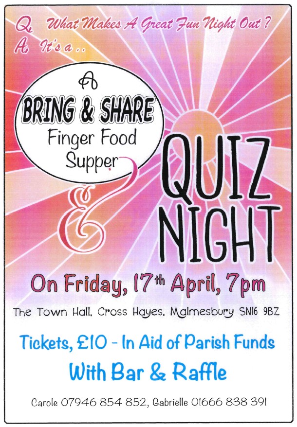 Bring &amp; Share Finger Food Supper &amp; Quiz Night